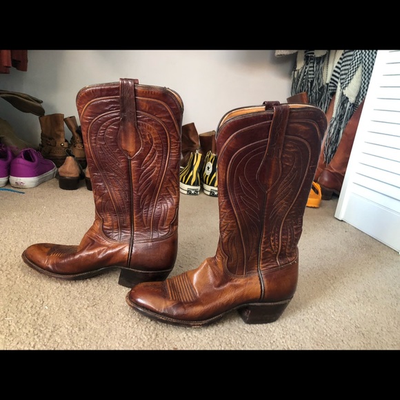 Women’s Vintage brown Lucchese cowboy boots size 8 - Picture 8 of 11